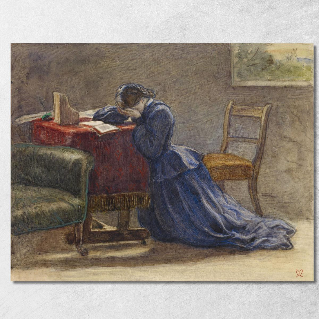 Una Moglie – In Ginocchio Sul Tappeto Con Il Viso Tra Le Mani Sir John Everett Millais jem3 quadro stampato su tela Una Moglie – In Ginocchio Sul Tappeto Con Il Viso Tra Le Mani Sir John Everett Millais jem3 quadro stampato su tela