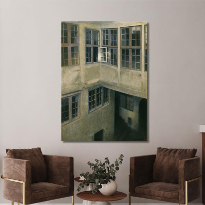 Interno Del Cortile Strandgade 30 Vilhelm Hammershøi vhm23 quadro stampato su tela