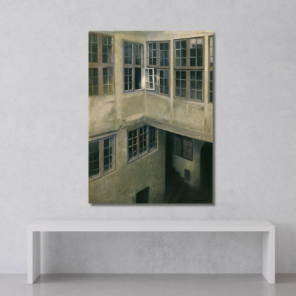 Interno Del Cortile Strandgade 30 Vilhelm Hammershøi vhm23 quadro stampato su tela