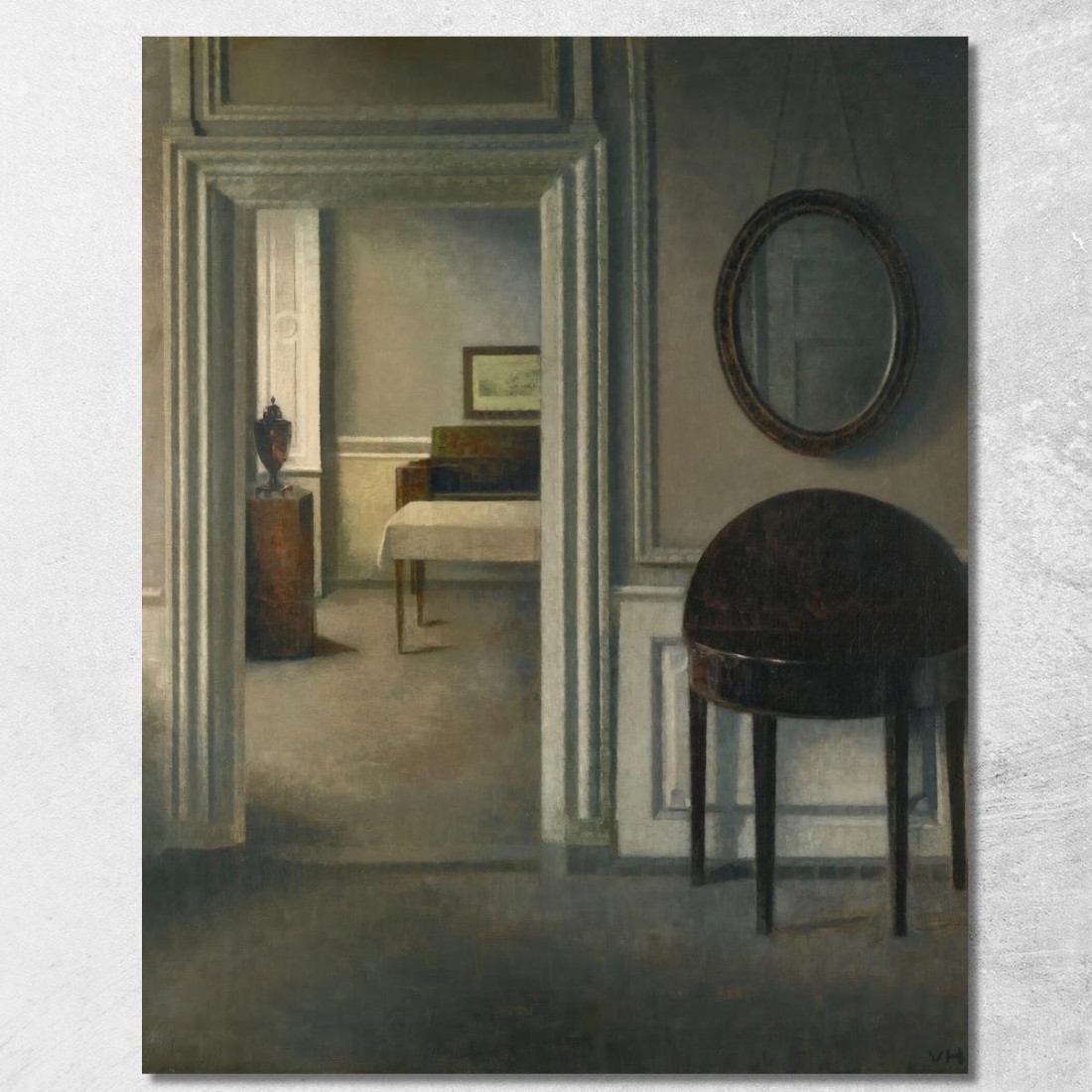 Interno Con Uno Specchio Vilhelm Hammershøi vhm26 quadro stampato su tela Interno Con Uno Specchio Vilhelm Hammershøi vhm26 quadro stampato su tela
