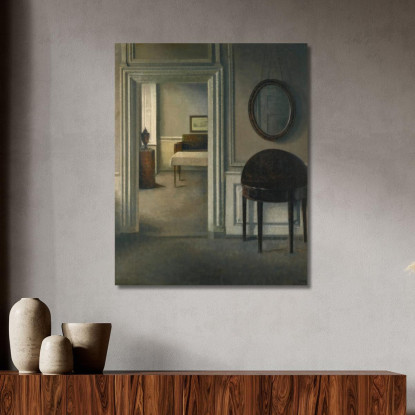 Interno Con Uno Specchio Vilhelm Hammershøi vhm26 quadro stampato su tela