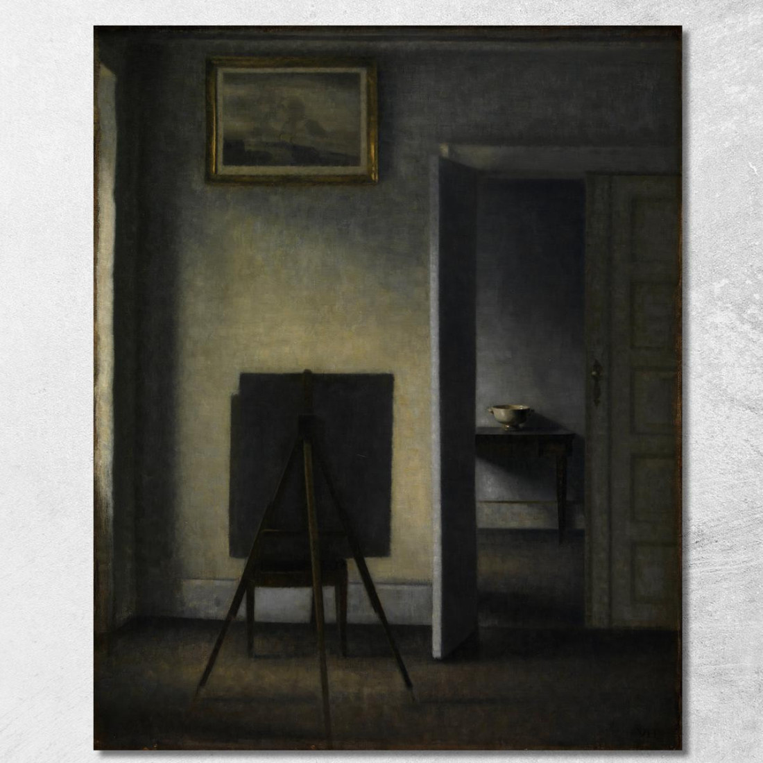 Interno Con Il Cavalletto Dell'Artista Vilhelm Hammershøi vhm30 quadro stampato su tela Interno Con Il Cavalletto Dell'Artista Vilhelm Hammershøi vhm30 quadro stampato su tela