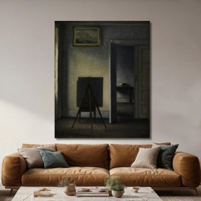 Interno Con Il Cavalletto Dell'Artista Vilhelm Hammershøi vhm30 quadro stampato su tela