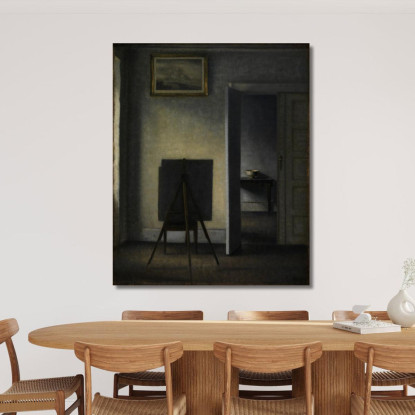 Interno Con Il Cavalletto Dell'Artista Vilhelm Hammershøi vhm30 quadro stampato su tela