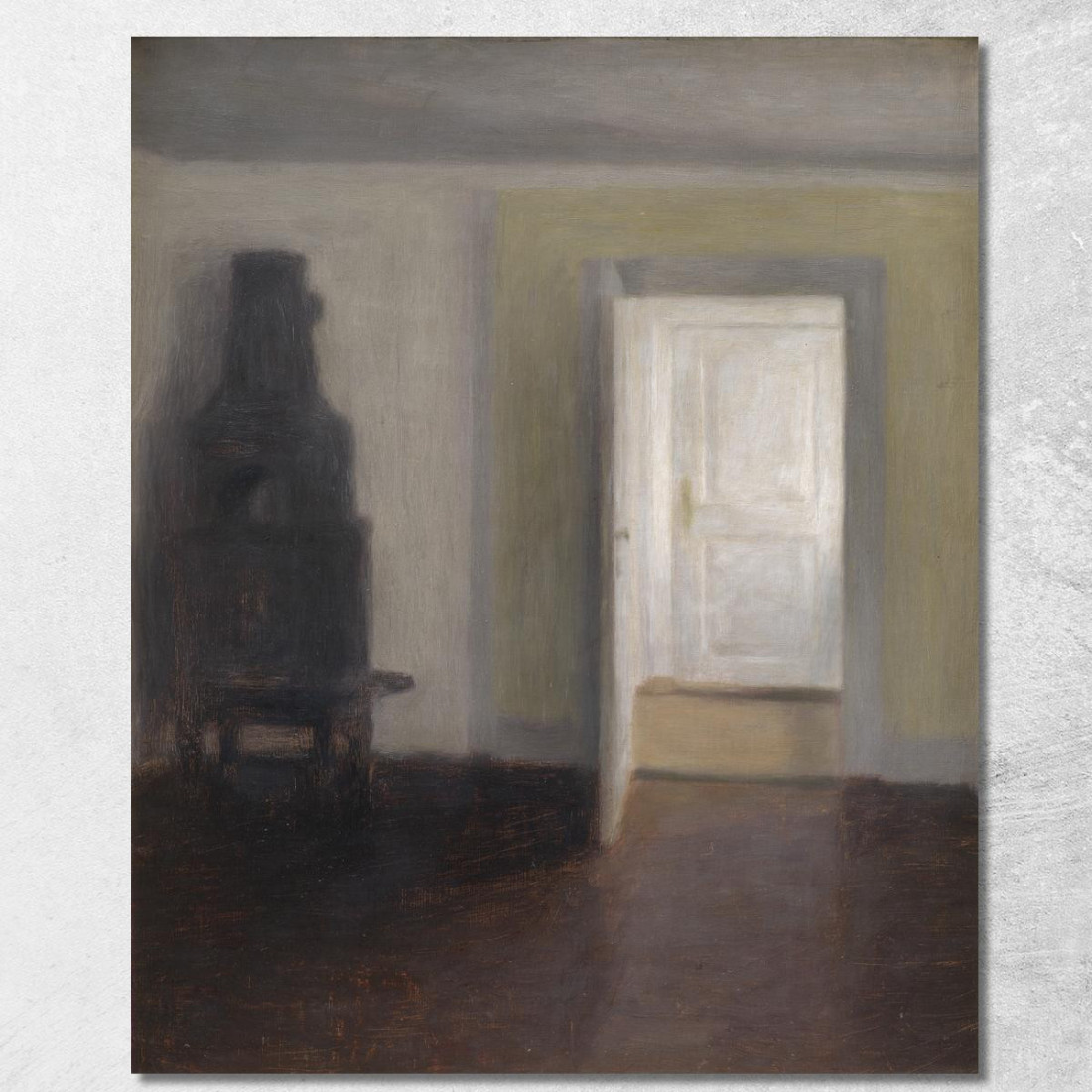 Interno. Una Vecchia Stufa Vilhelm Hammershøi vhm33 quadro stampato su tela Interno. Una Vecchia Stufa Vilhelm Hammershøi vhm33 quadro stampato su tela
