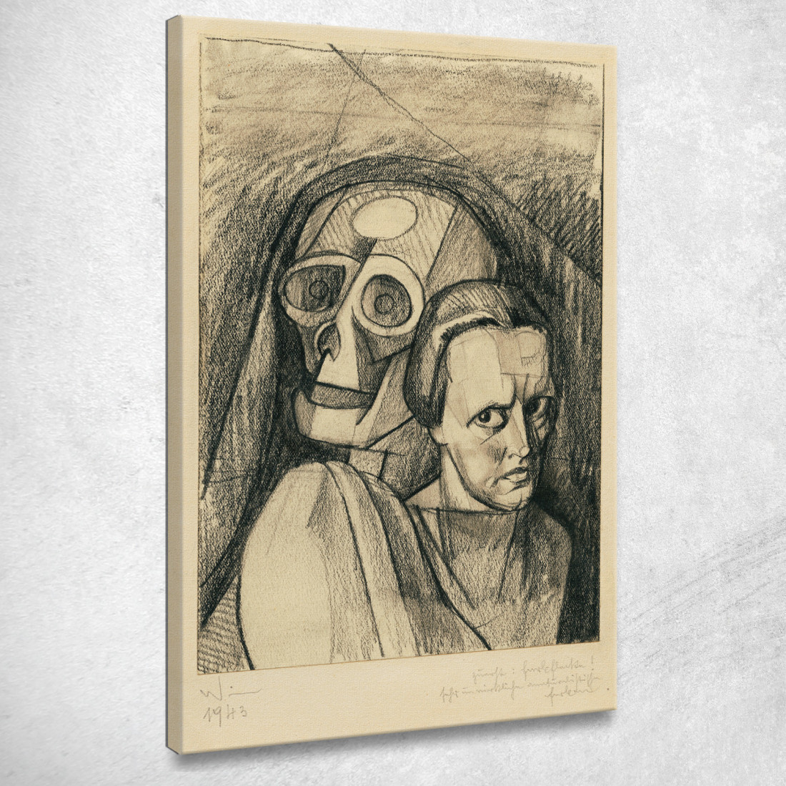 Ritratto Di Donna Con Teschio Karl Wiener kwn195 quadro stampato su tela Ritratto Di Donna Con Teschio Karl Wiener kwn195 quadro stampato su tela