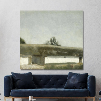Paesaggio Con Fattoria Vilhelm Hammershøi vhm43 quadro stampato su tela