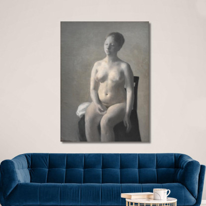 Nudo Femminile Seduto Vilhelm Hammershøi vhm52 quadro stampato su tela