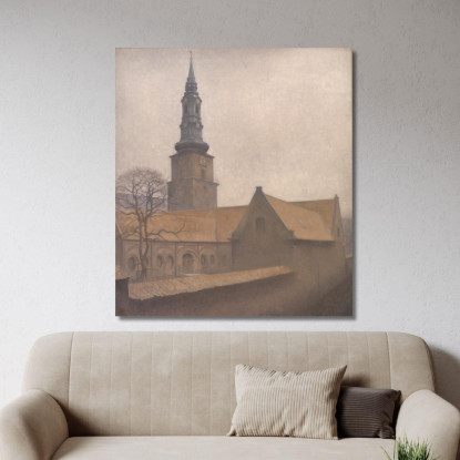Chiesa Di San Pietro Copenaghen Vilhelm Hammershøi vhm55 quadro stampato su tela