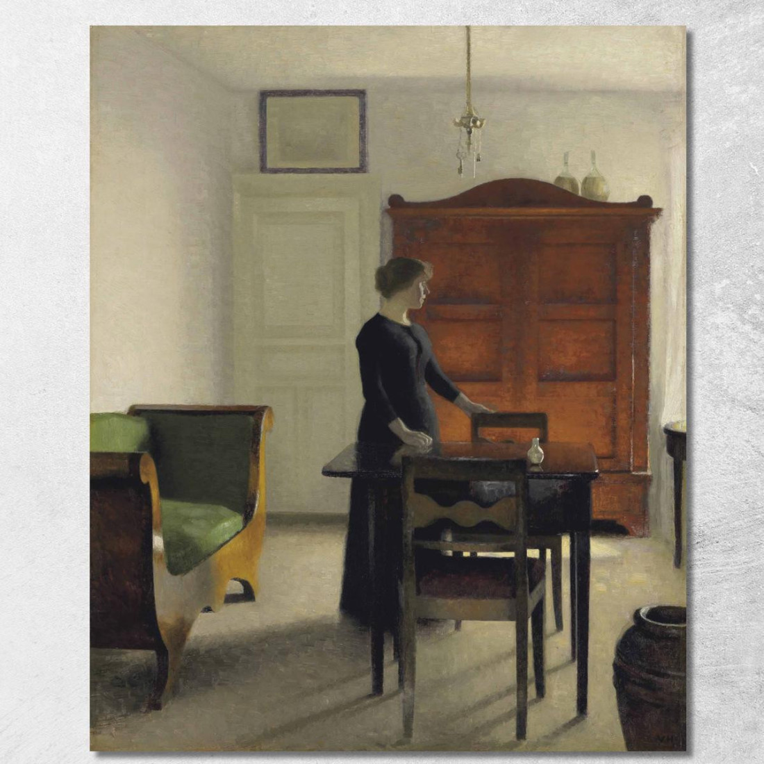 Soggiorno Vilhelm Hammershøi vhm59 quadro stampato su tela Soggiorno Vilhelm Hammershøi vhm59 quadro stampato su tela