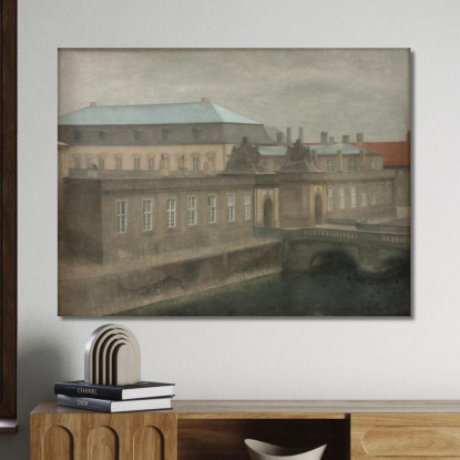 Veduta Del Palazzo Di Christiansborg. Tardo Autunno Vilhelm Hammershøi vhm70 quadro stampato su tela