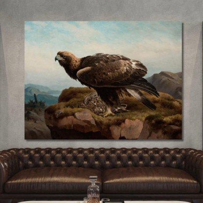 Aquila Reale Sul Ciglio Di Una Scogliera Ferdinand von Wright fvw9 quadro stampato su tela