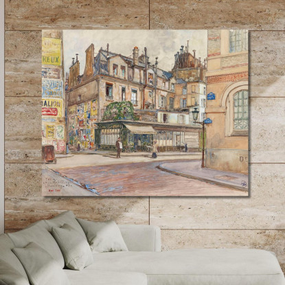 Angolo Tra Rue Mabillon E Rue Clément Nel 1907 5° E 6° Arrondissement Frédéric Houbron fhb3 quadro stampato su tela