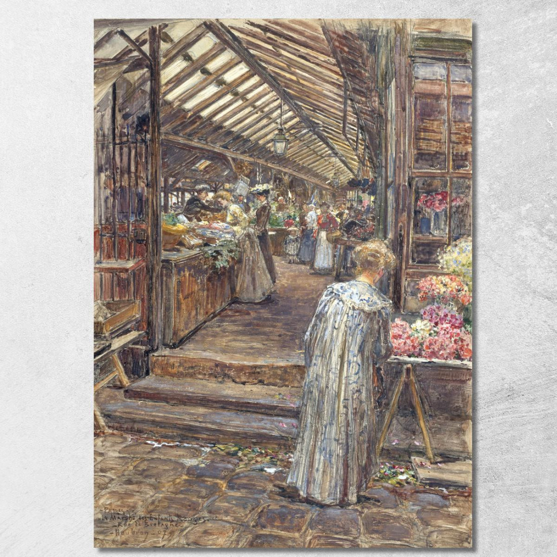 Il Marché Des Enfants-Rouges Rue De Bretagne Frédéric Houbron fhb24 quadro stampato su tela Il Marché Des Enfants-Rouges Rue De Bretagne Frédéric Houbron fhb24 quadro stampato su tela