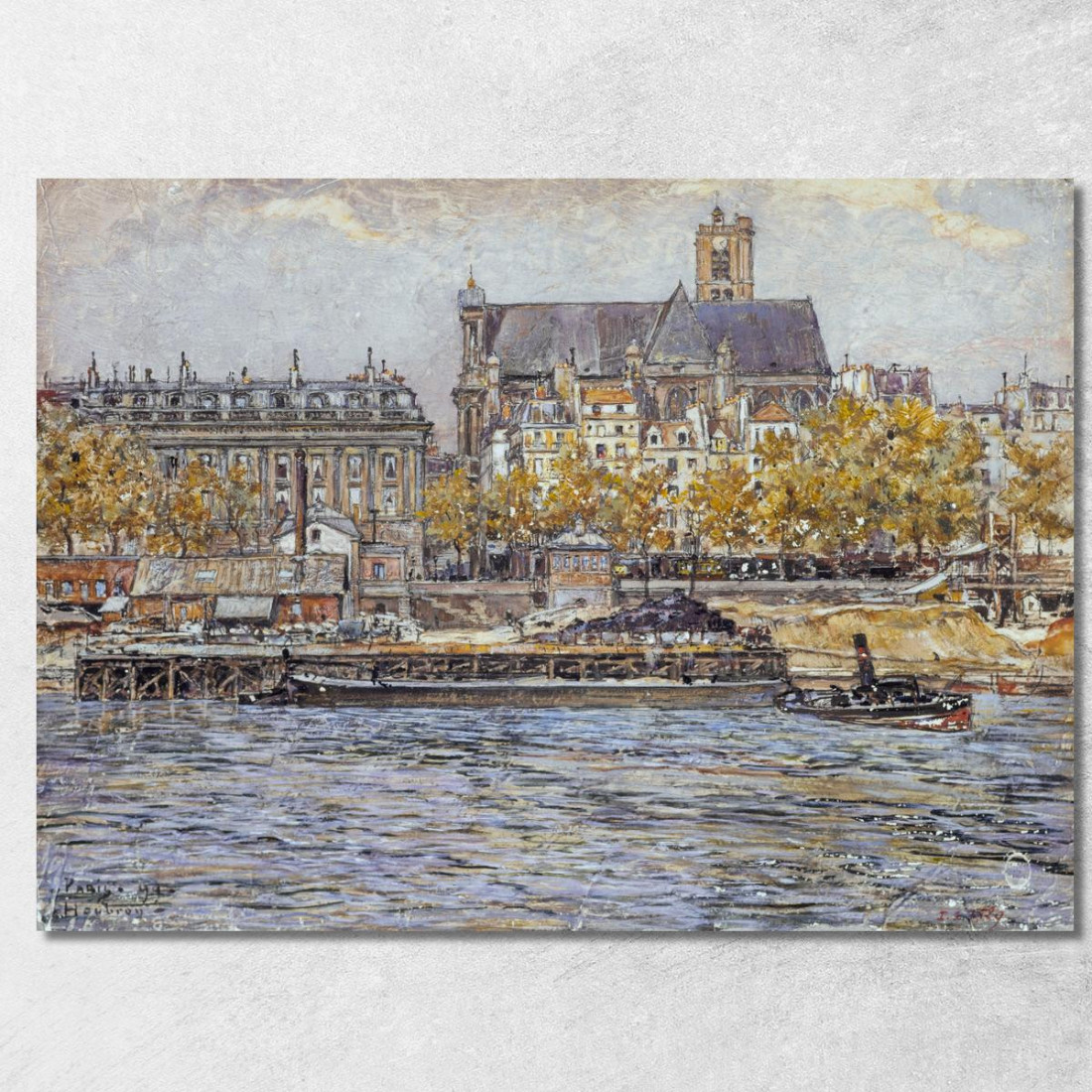 Quai De L'Hôtel-De-Ville E La Chiesa Saint-Gervais-Saint-Protais Frédéric Houbron fhb28 quadro stampato su tela Quai De L'Hôtel-De-Ville E La Chiesa Saint-Gervais-Saint-Protais Frédéric Houbron fhb28 quadro stampato su tela