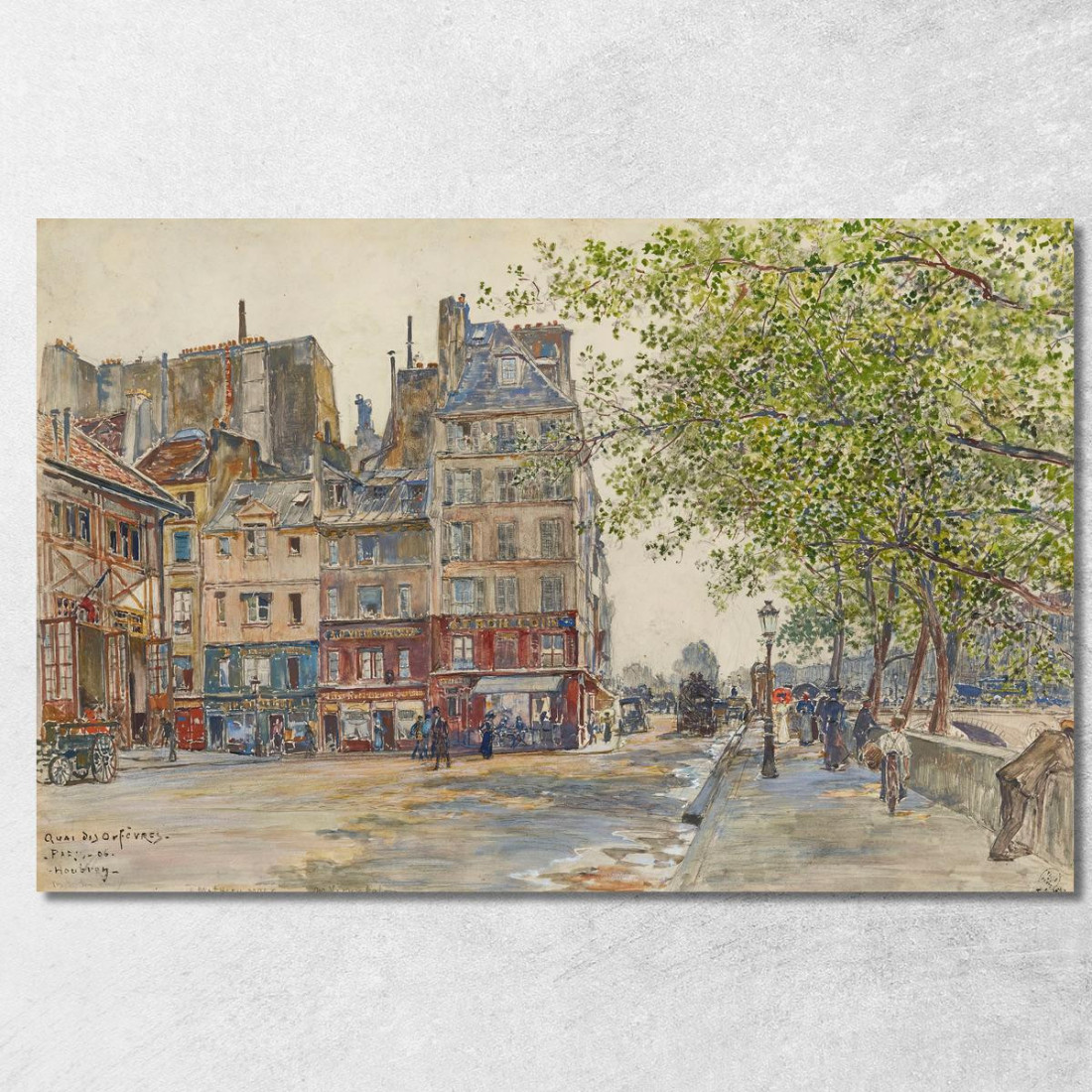 Quai Des Orfèvres Parigi 1906 Frédéric Houbron fhb32 quadro stampato su tela Quai Des Orfèvres Parigi 1906 Frédéric Houbron fhb32 quadro stampato su tela