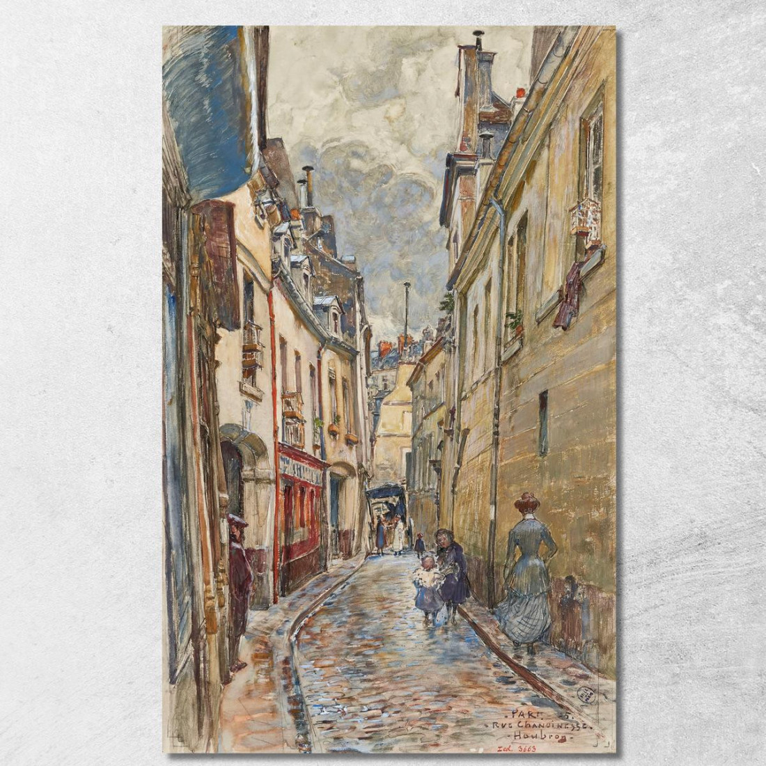 Rue Chanoinesse Nel 1905 4° Arrondissement Frédéric Houbron fhb33 quadro stampato su tela Rue Chanoinesse Nel 1905 4° Arrondissement Frédéric Houbron fhb33 quadro stampato su tela