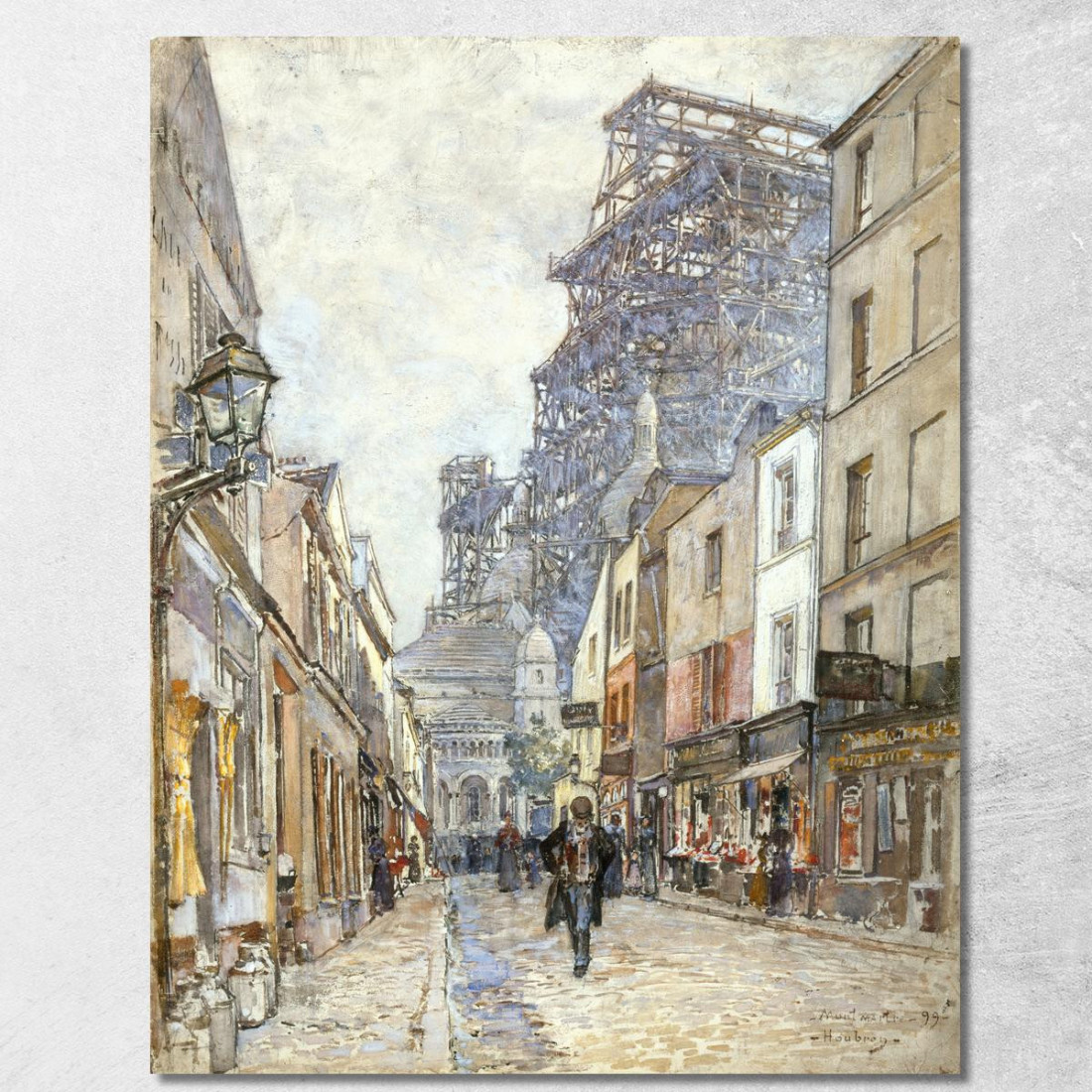 Rue Du Chevalier-De-La-Barre Con Il Sacré-Cœur In Costruzione Frédéric Houbron fhb39 quadro stampato su tela Rue Du Chevalier-De-La-Barre Con Il Sacré-Cœur In Costruzione Frédéric Houbron fhb39 quadro stampato su tela