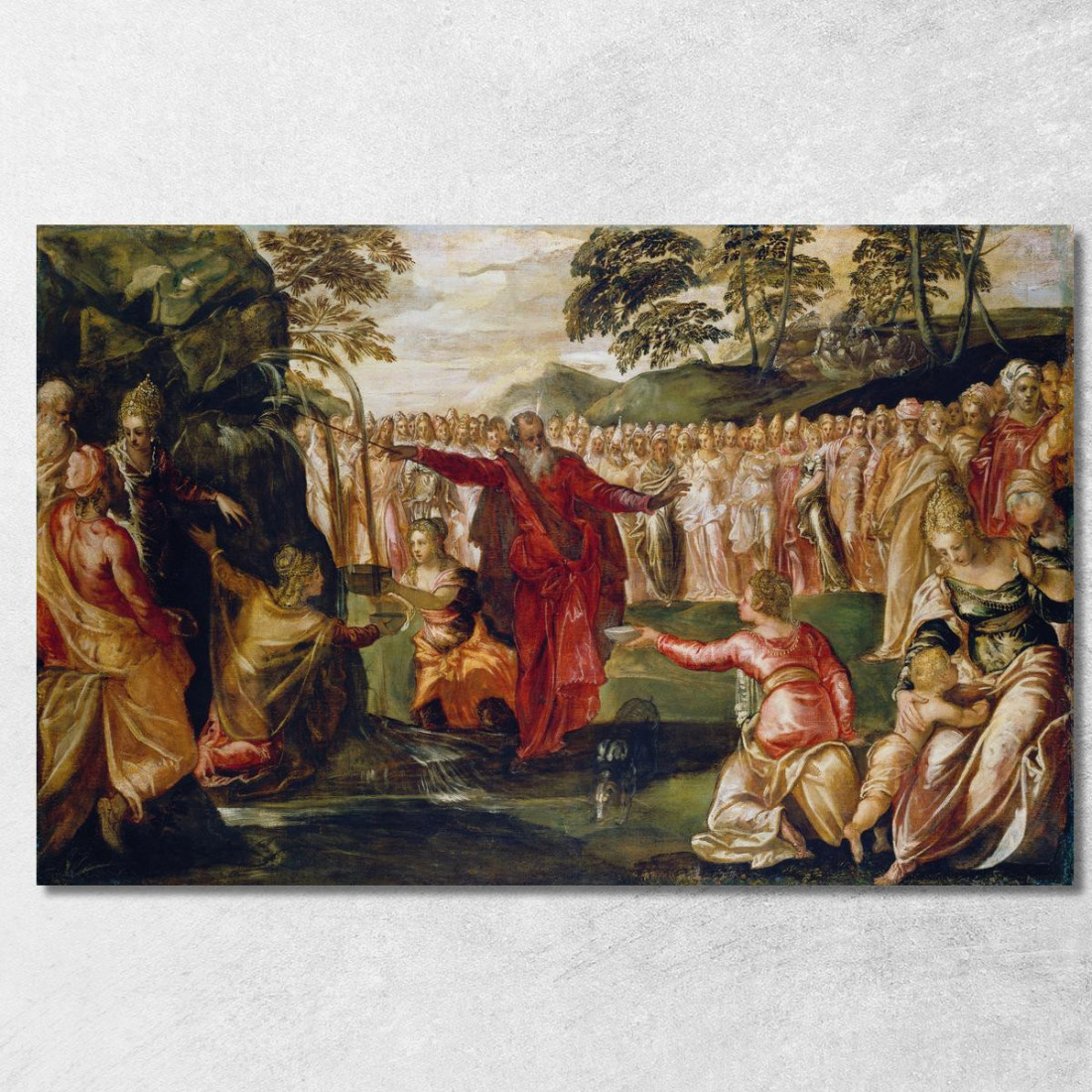 Mosè Che Perquote La Roccia Jacopo Tintoretto jtn13 quadro stampato su tela Mosè Che Perquote La Roccia Jacopo Tintoretto jtn13 quadro stampato su tela