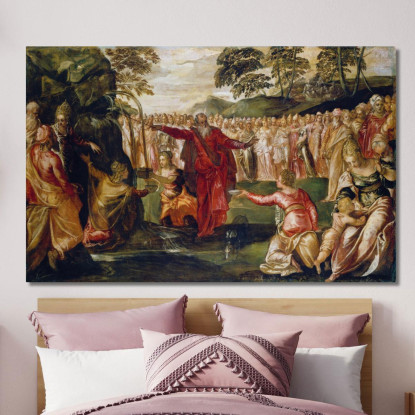 Mosè Che Perquote La Roccia Jacopo Tintoretto jtn13 quadro stampato su tela