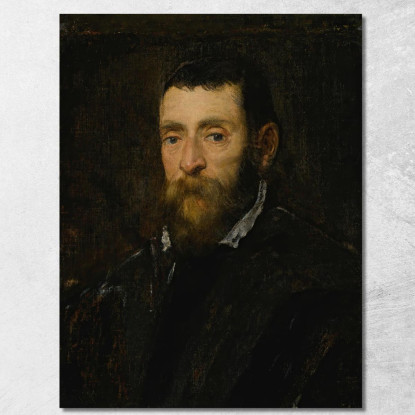 Ritratto Di Un Uomo Barbuto Possibilmente Il Principe Antonio Di Santacroce Di Roma Jacopo Tintoretto jtn17 quadro stampato su