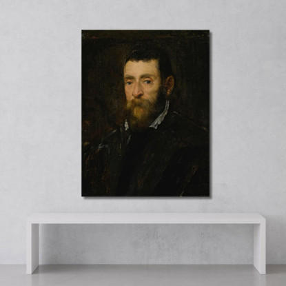 Ritratto Di Un Uomo Barbuto Possibilmente Il Principe Antonio Di Santacroce Di Roma Jacopo Tintoretto jtn17 quadro stampato su