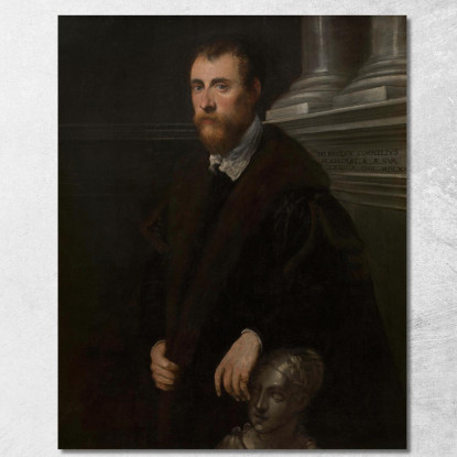 Ritratto Dell'Umanista Giovanni Paolo Cornaro Jacopo Tintoretto jtn32 quadro stampato su tela