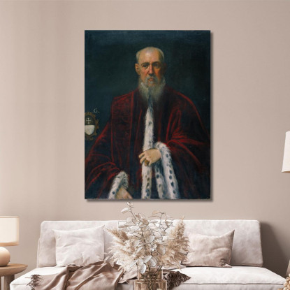 Ritratto Del Procuratore Alessandro Gritti Jacopo Tintoretto jtn33 quadro stampato su tela