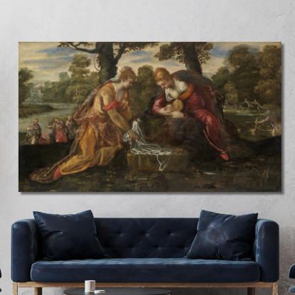 Il Ritrovamento Di Mosè Jacopo Tintoretto jtn40 quadro stampato su tela