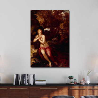 La Maddalena Nel Deserto Jacopo Tintoretto jtn43 quadro stampato su tela