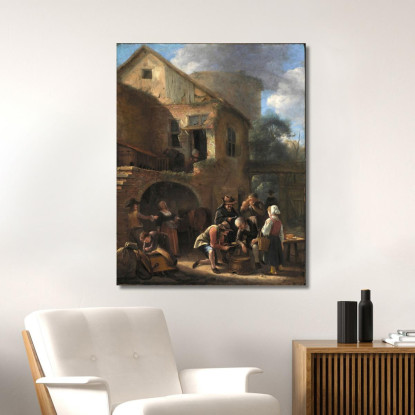 Una Festa Di Contadini Jan Steen jsn5 quadro stampato su tela