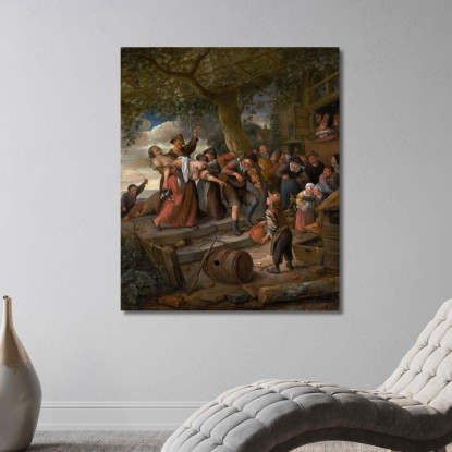 Un Maiale Appartiene Al Porcile Jan Steen jsn6 quadro stampato su tela