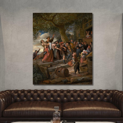 Un Maiale Appartiene Al Porcile Jan Steen jsn6 quadro stampato su tela