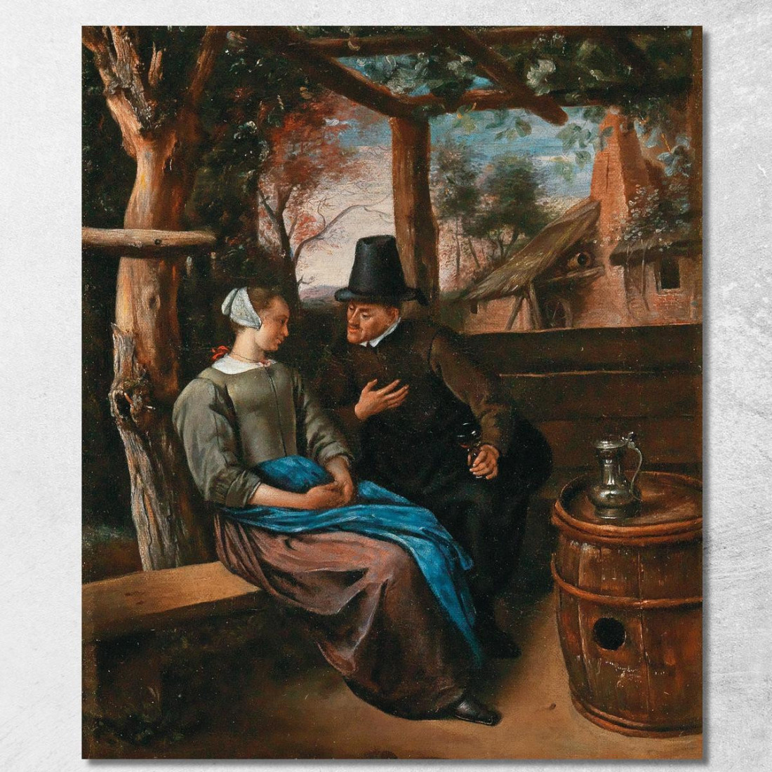 Un Corteggiatore Con Una Giovane Donna Jan Steen jsn8 quadro stampato su tela Un Corteggiatore Con Una Giovane Donna Jan Steen jsn8 quadro stampato su tela