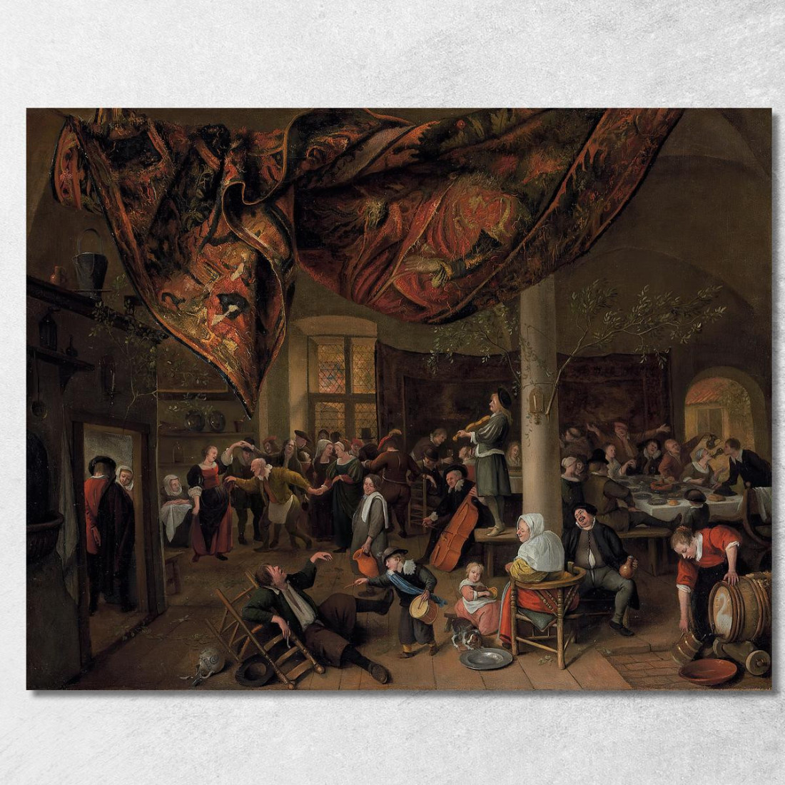 Un Matrimonio Di Villaggio Jan Steen jsn11 quadro stampato su tela Un Matrimonio Di Villaggio Jan Steen jsn11 quadro stampato su tela