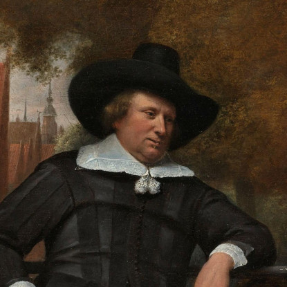 Adolf E Catharina Croeser Noti Come 'Il Borgomastro Di Delft E Sua Figlia' Jan Steen jsn14 quadro stampato su tela