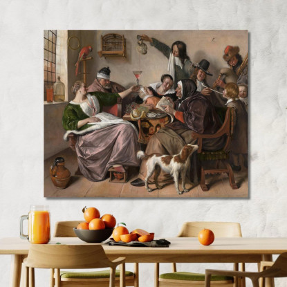 Come Cantano I Vecchi Così Fischiano I Giovani Jan Steen jsn16 quadro stampato su tela