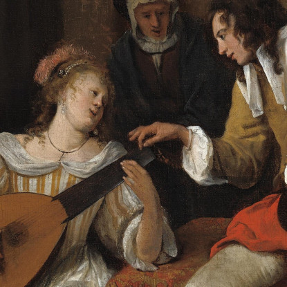 Ascagnes E Lucelle (La Lezione Di Musica) Jan Steen jsn17 quadro stampato su tela