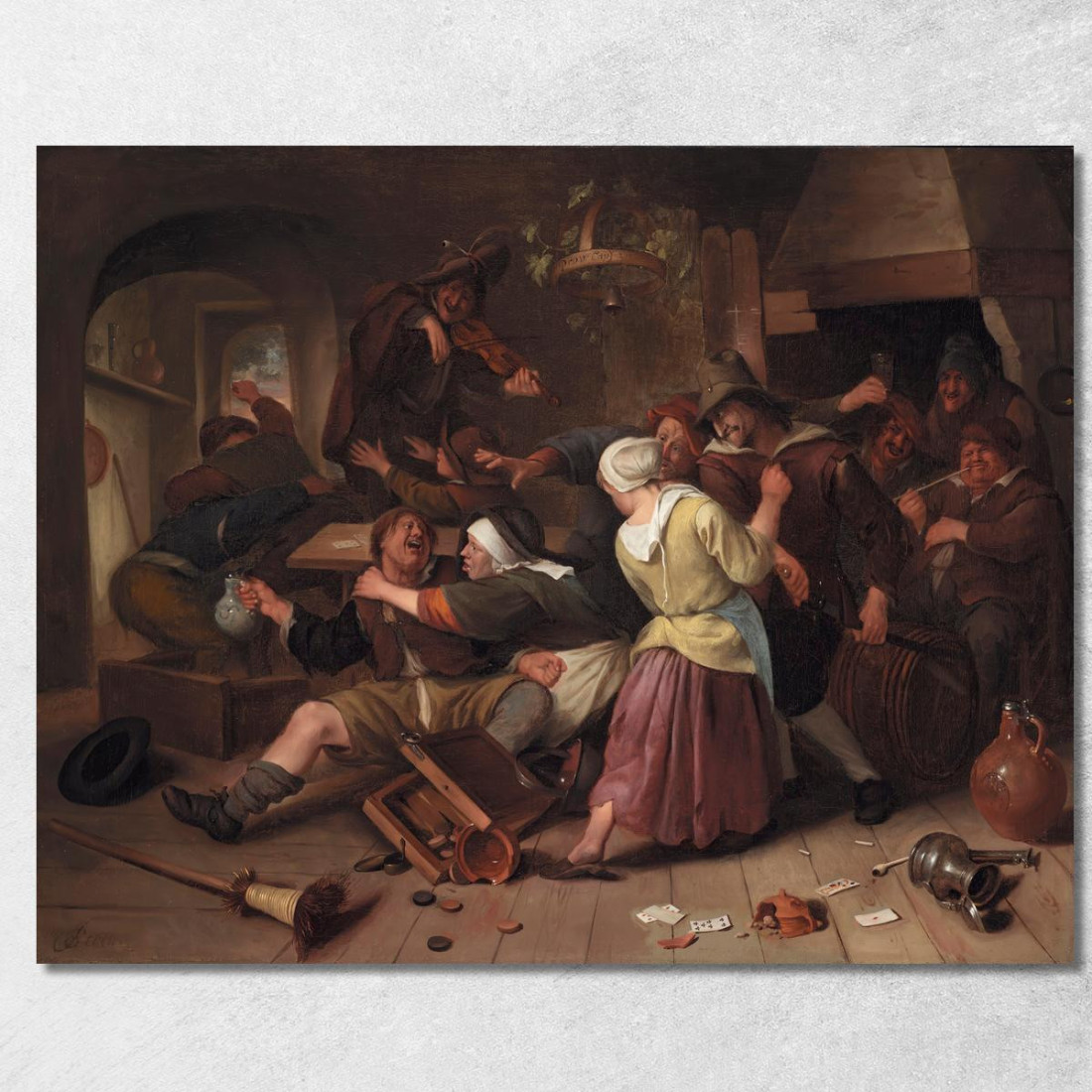 Giocatori D'Azzardo Che Litigano Jan Steen jsn29 quadro stampato su tela Giocatori D'Azzardo Che Litigano Jan Steen jsn29 quadro stampato su tela