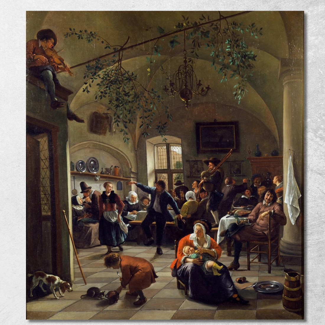Festeggiamenti In Una Taverna Jan Steen jsn38 quadro stampato su tela Festeggiamenti In Una Taverna Jan Steen jsn38 quadro stampato su tela