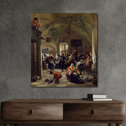 Festeggiamenti In Una Taverna Jan Steen jsn38 quadro stampato su tela