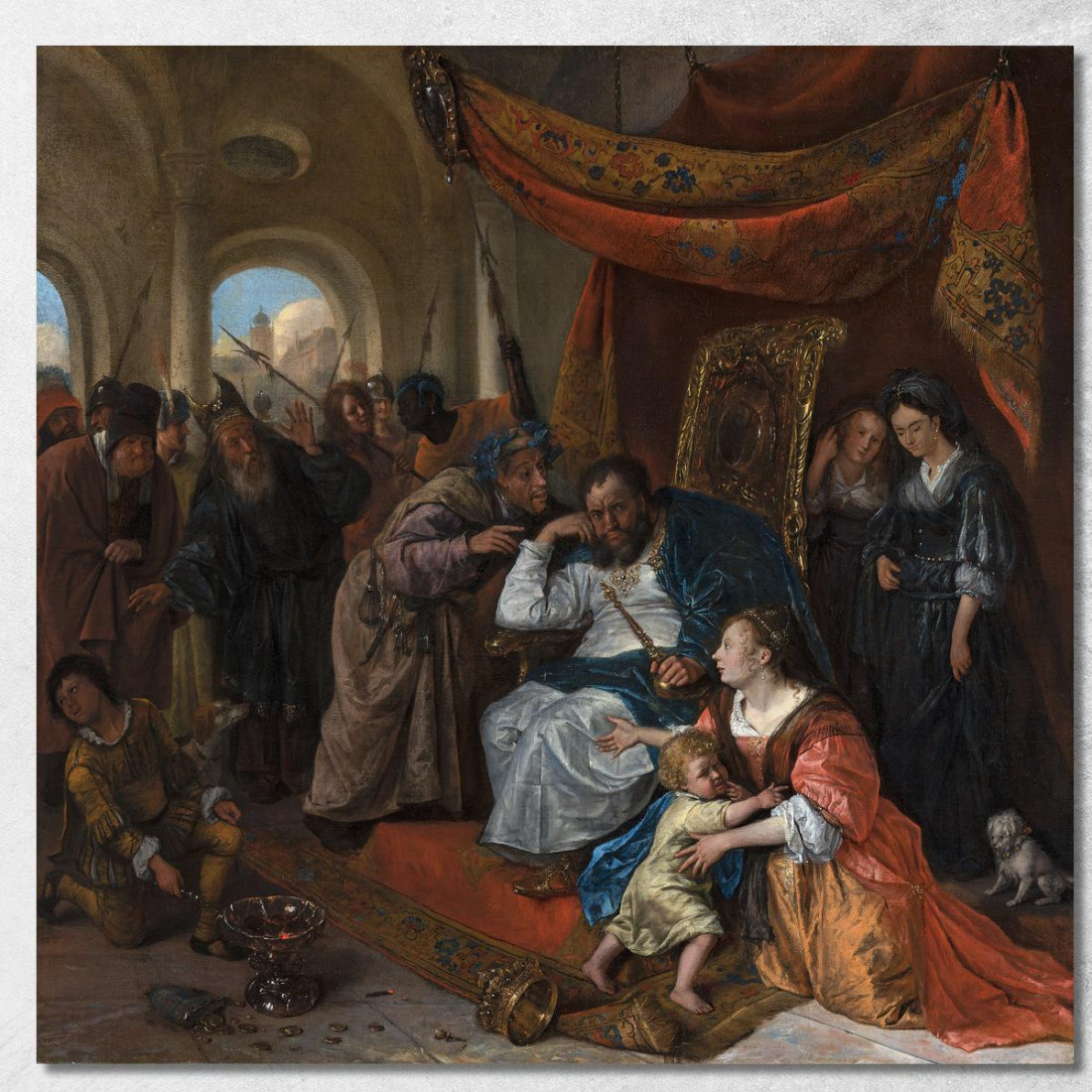 Mosè E La Corona Del Faraone Jan Steen jsn39 quadro stampato su tela Mosè E La Corona Del Faraone Jan Steen jsn39 quadro stampato su tela