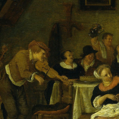 Matrimonio Contadino Jan Steen jsn41 quadro stampato su tela