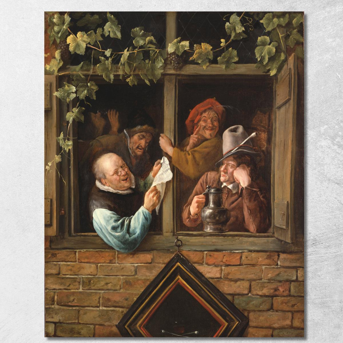 Retori A Una Finestra Jan Steen jsn46 quadro stampato su tela Retori A Una Finestra Jan Steen jsn46 quadro stampato su tela