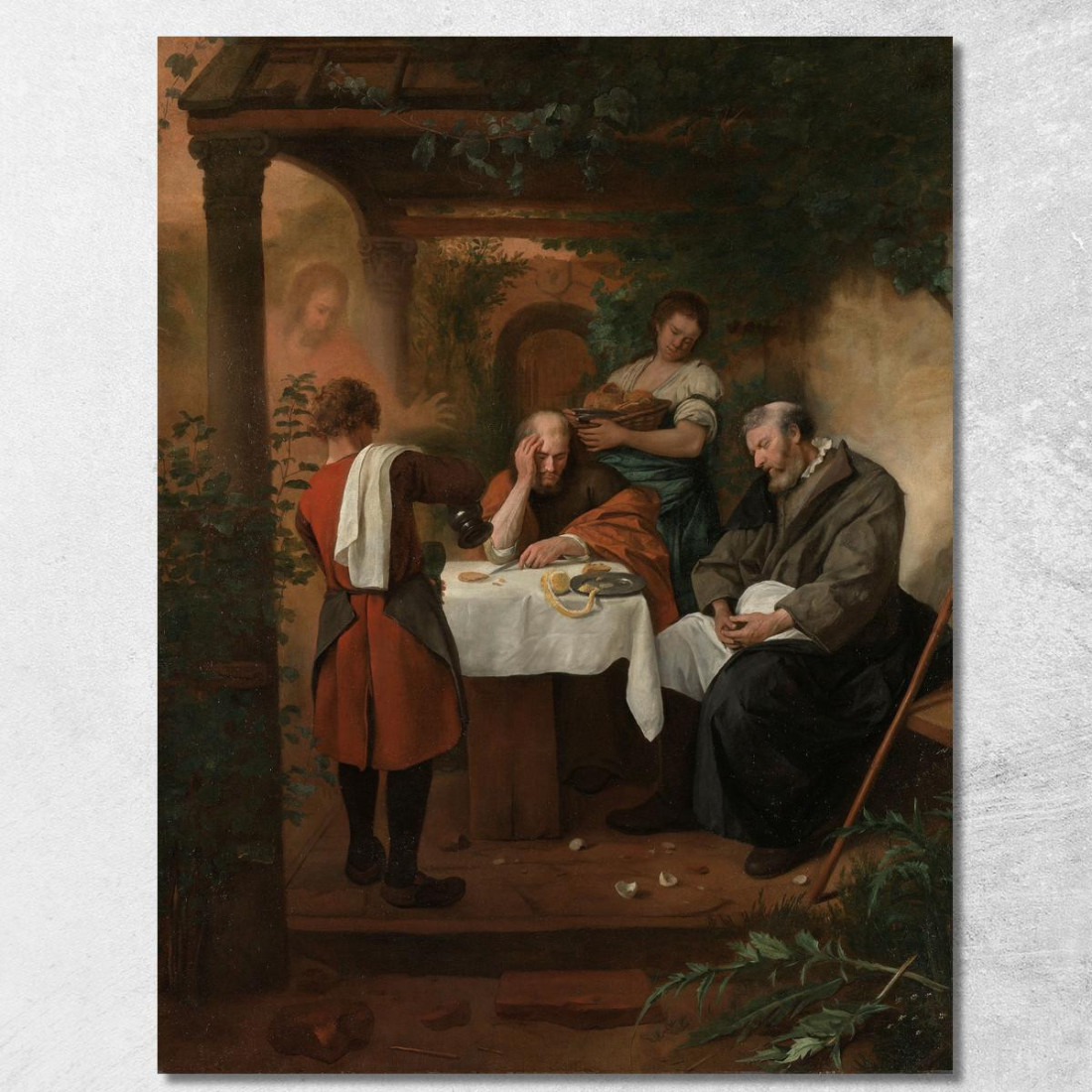 Cena In Emmaus Jan Steen jsn50 quadro stampato su tela Cena In Emmaus Jan Steen jsn50 quadro stampato su tela