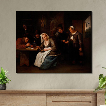 Scena Di Taverna Jan Steen jsn51 quadro stampato su tela