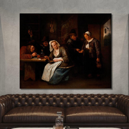 Scena Di Taverna Jan Steen jsn51 quadro stampato su tela