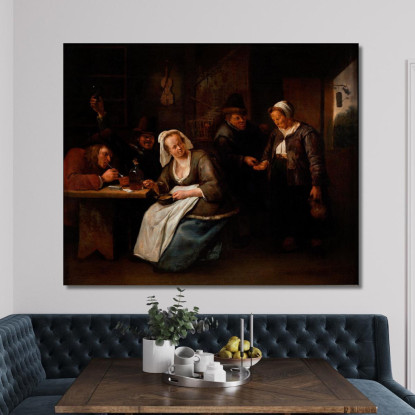 Scena Di Taverna Jan Steen jsn51 quadro stampato su tela