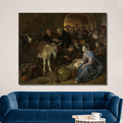 L'Adorazione Dei Pastori Jan Steen jsn52 quadro stampato su tela