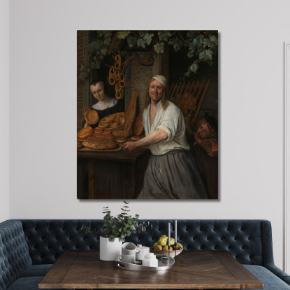 Il Fornaio Arent Oostwaard E Sua Moglie Catharina Keizerswaard Jan Steen jsn53 quadro stampato su tela